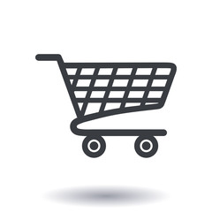 Flat icon of shopping chart. Add a product to the cart.