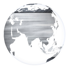 Planet Earth concept project sphere. White isolated