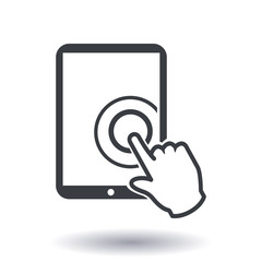 Touch screen tablet PC sign icon. Hand pointer symbol. 