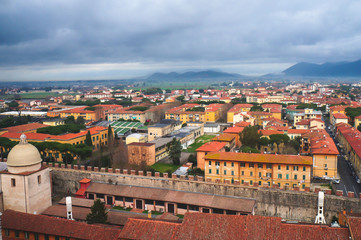 Obraz premium View of Pisa, a city in Tuscany, Central Italy with Pisa Cathedral and Leaning Tower