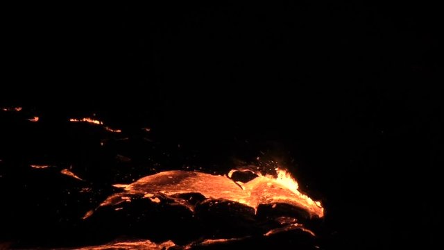 Lava flow of the volcano Erta Ale, Ethiopia