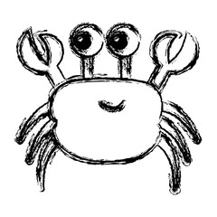 cute crab character icon vector illustration design