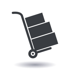 Truck with boxes icon.  Hand truck sign symbol.