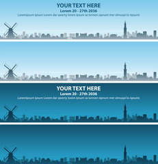 Obraz premium Amsterdam Skyline Event Banner