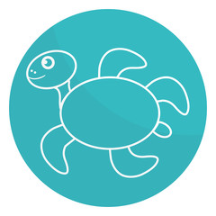cute turtle character icon vector illustration design