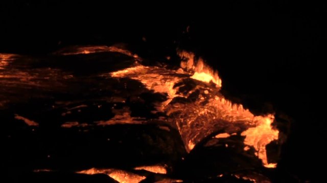 Lava lake of the volcano Erta Ale, Ethiopia