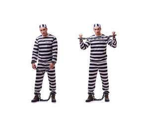 Man prisoner isolated on white background