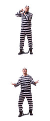 Man prisoner isolated on white background