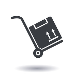 Truck with boxes icon.  Hand truck sign symbol.