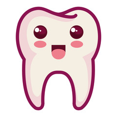 happy tooth character isolated icon vector illustration design