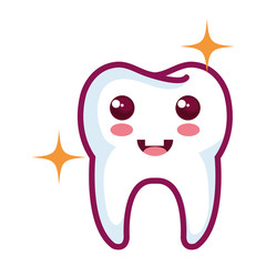 happy tooth character isolated icon vector illustration design