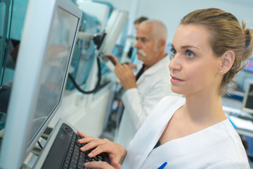 doctor looking at screen computer