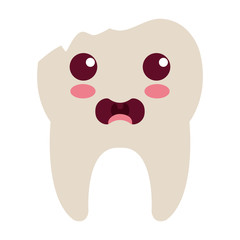 broken tooth character isolated icon vector illustration design