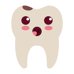 tooth character with caries vector illustration design