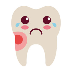tooth character with caries vector illustration design