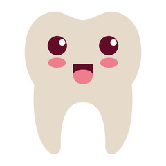 happy tooth character isolated icon vector illustration design