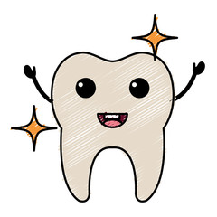 happy tooth character isolated icon vector illustration design