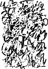 Abstract graphics grunge black texture from stripes and strokes. Drawn brush strokes black and white colors, vector illustration