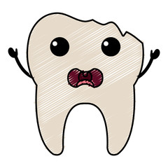 broken tooth character isolated icon vector illustration design