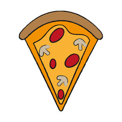 pizza slice with toppings fast food icon image
