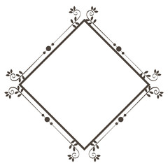 Elegant Victorian style frame vector illustration design