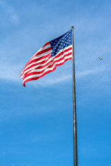 American Flag on Liberty Island in New York City