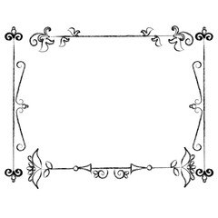 Elegant Victorian style frame vector illustration design