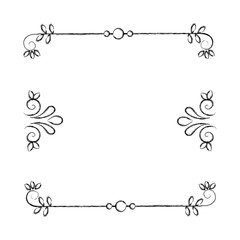 Elegant Victorian style frame vector illustration design