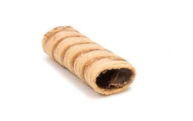 Wafer rolls with chocolate isolated