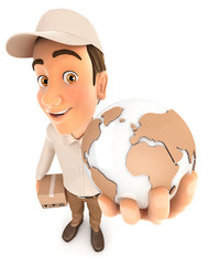 3d delivery man global delivery