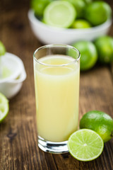 Portion of Fresh Lime Juice (selective focus)