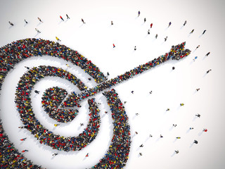 Target people. 3D Rendering