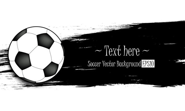 Hand drawn grunge banners with soccer ball