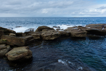 Rocky shoreline of Coogee beach