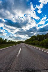 Fototapeta premium road and the meadows