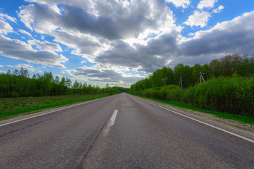 Naklejka premium road and the meadows