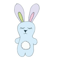 Vector print with cute Bunny toy 