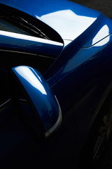 Detail of paint polished car