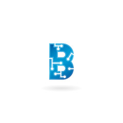 Letter B icon. Technology Smart logo, computer and data related business, hi-tech and innovative, electronic.