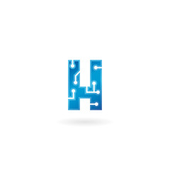 Letter H icon. Technology Smart logo, computer and data related business, hi-tech and innovative, electronic.