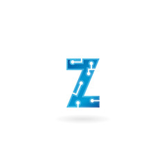 Letter Z icon. Technology Smart logo, computer and data related business, hi-tech and innovative, electronic.