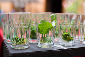 Glasses are ready for mojito
