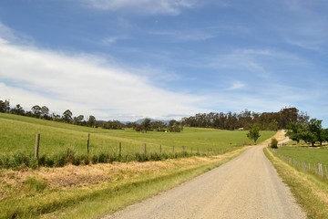 The dirt road in a farm, Victoria, Australia.