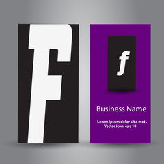 Business card with Alphabet letter F logo design