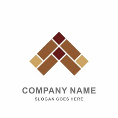 Geometric Square Wood Arrow Roof House Architecture Interior Construction Business Company Stock Vector Logo Design Template 