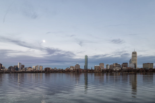 The John Hancock Tower and city skyline across the Charles River, Boston,  Massachusetts, USA - SuperStock