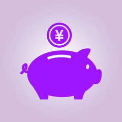 Piggy bank icon. Pictograph of moneybox. Flat design.