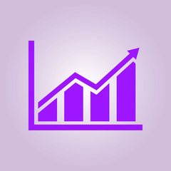 Infographic. Chart icon. Growing graph simbol. Flat design style.