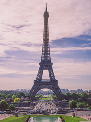 Fototapeta premium View of Eiffel Tower from Trocadero. Eiffel tower, Paris, France