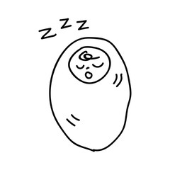 hand drawing abstract cartoon new born baby